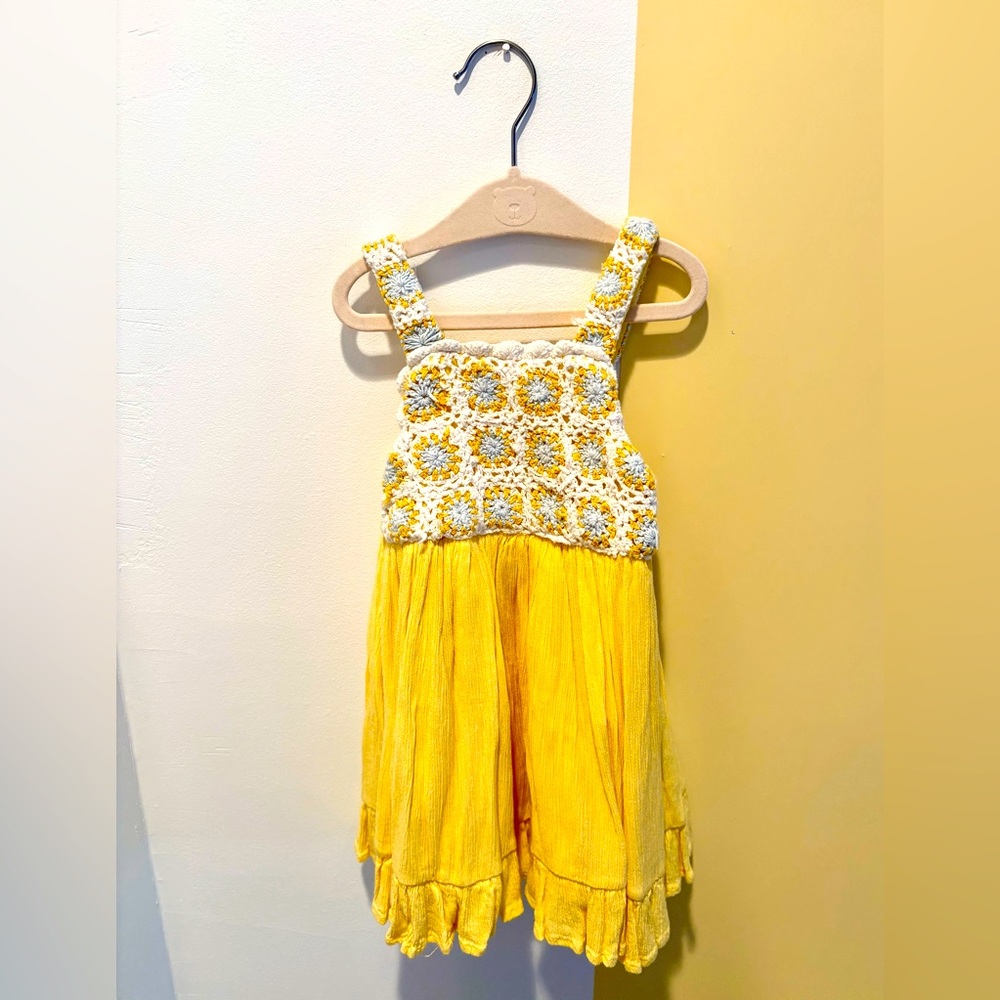 Haute Hippie Yellow and White Kids Casual Dress
